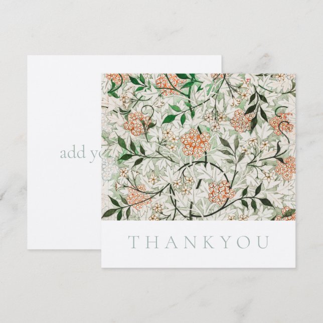 FLATKORT: WILLIAM MORRIS : JASMINE TACK KORT (Fram/baksida)