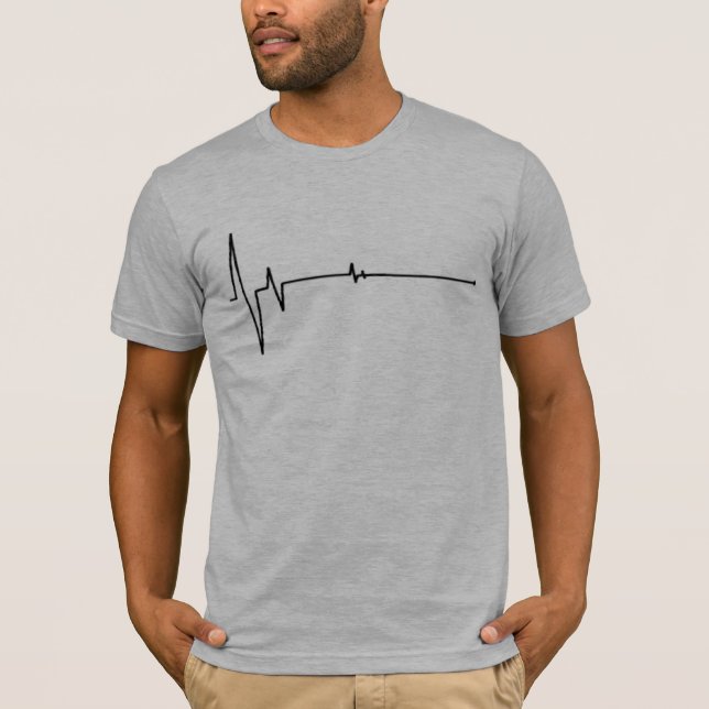 Flatline grå halva inpassade manar tshirt t-shirt (Framsida)