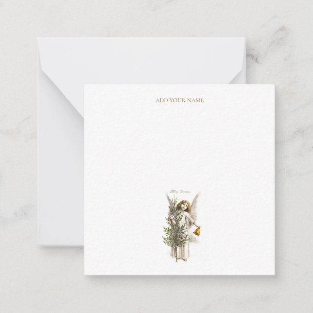 FLATSKYDD: VINTAGE CHRISTMAS ANGEL ANTECKNINGSKORT (Framsida)