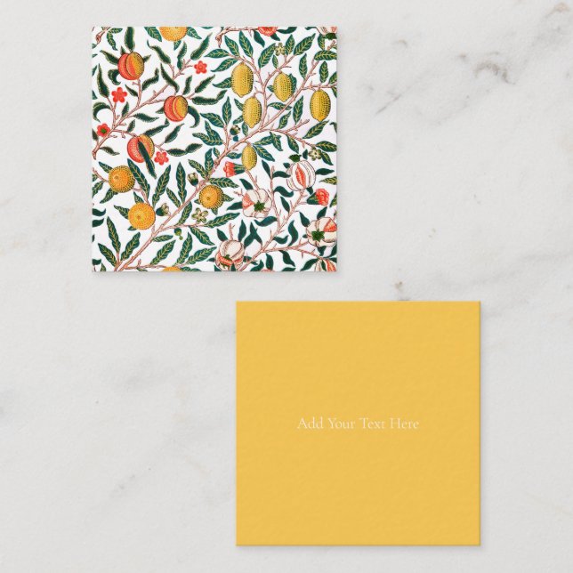 FLATSKYDD: WILLIAM MORRIS; POMEGRANATES ANTECKNINGSKORT (Fram/baksida)