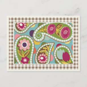 Flatter Paisley - Aqua-vykort Vykort