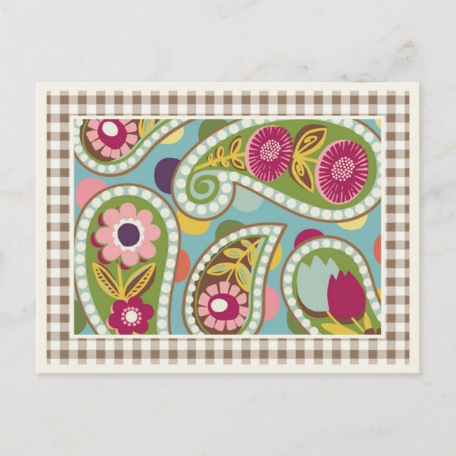 Flatter Paisley - Aqua-vykort Vykort (Framsida)