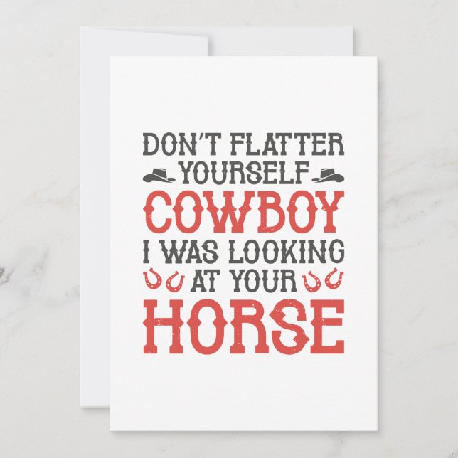 Flatter Yourself Cowboy Tack Kort (Framsida)