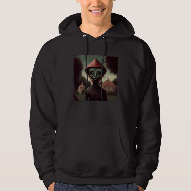 Flatwoods Monster Braxie 1952 Creepy Alien Cryptid Hoodie (Framsida)