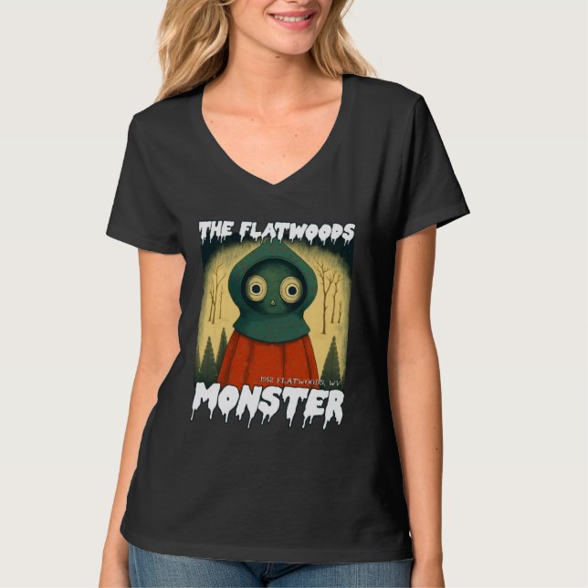 Flatwoods Monster Braxie 1952 Creepy Alien Cryptid T Shirt (Framsida)