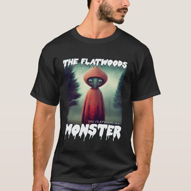 Flatwoods Monster Braxie 1952 Kuslig Alien Kryptid T Shirt (Framsida)