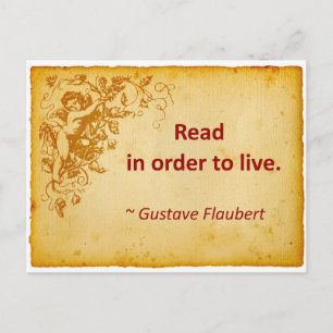 Flaubert Quote om läsning Vykort
