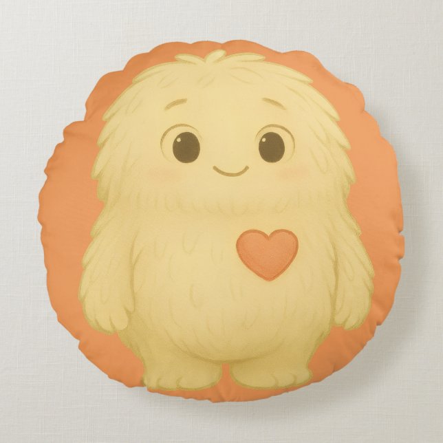 Flauschi Kissen – Das Empathie-Monster Rund Kudde (Framsidan)