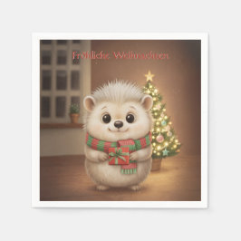 Flauschiger Niko mit Tannenlicht Pappersservett