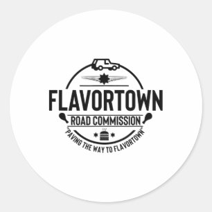 Flavortown Manar och Women Foodies Gift Tees Flavo Runt Klistermärke
