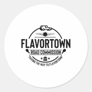 Flavortown Manar och Women Foodies Gift Tees Flavo Runt Klistermärke