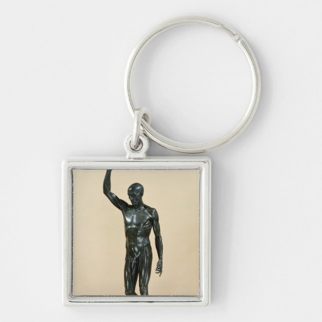Flayed förkroppsligar fyrkantig silverfärgad nyckelring (Framsidan)