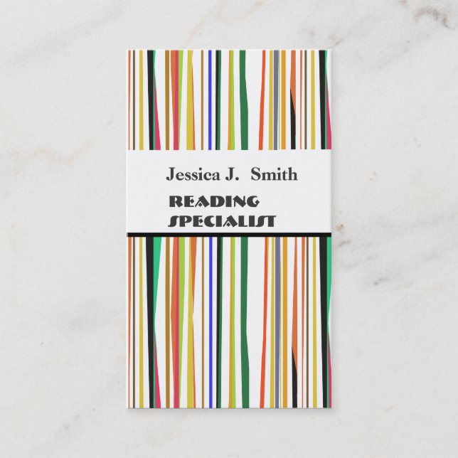 FLD-Professionell Modern Mönster med stripe, färgs Visitkort (Framsida)