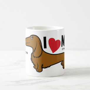 FLDR "älskar jag min" röda Doxie teckenMug. för LH Kaffemugg