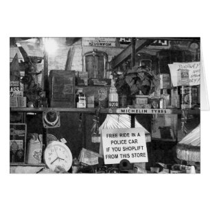 Flea Market stillastående-Life-B&W Hälsningskort