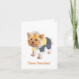 Fleas Navidad Cute Hund julkort Helgkort