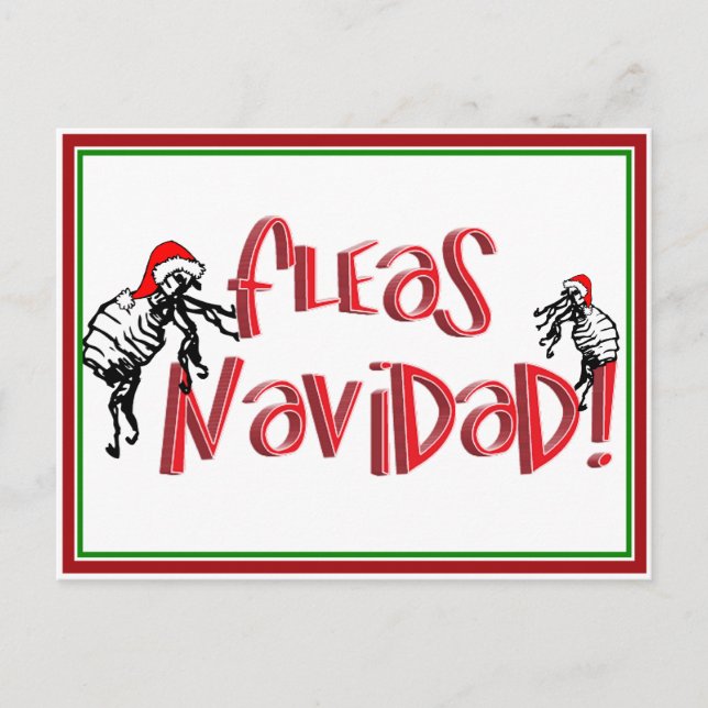 Fleas Navidad - Dancing jul Fleas Helg Vykort (Framsida)