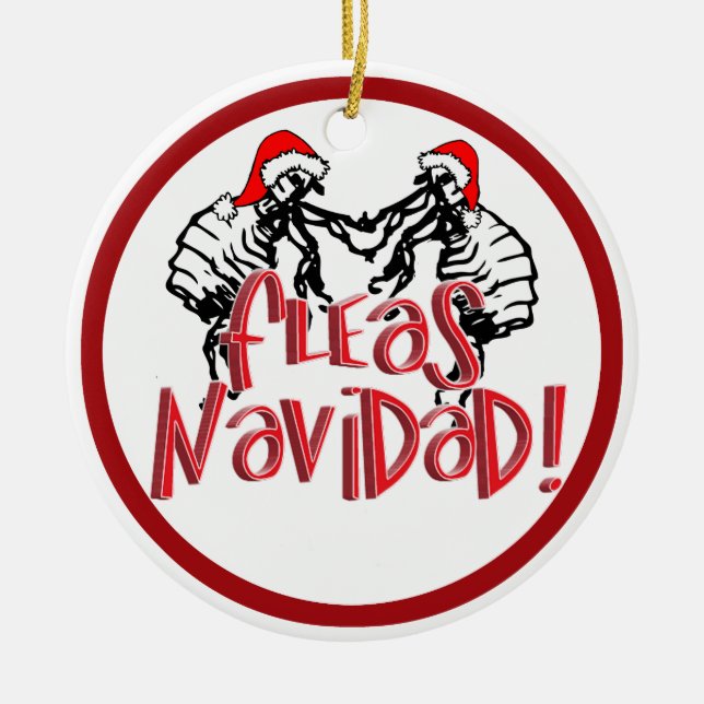 Fleas Navidad - Dancing jul Fleas Julgransprydnad Keramik (Framsidan)