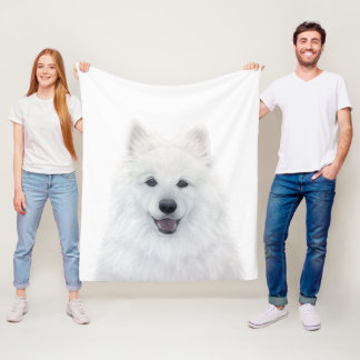 Flebit Blanket, Samoyed Hund by miart Fleecefilt