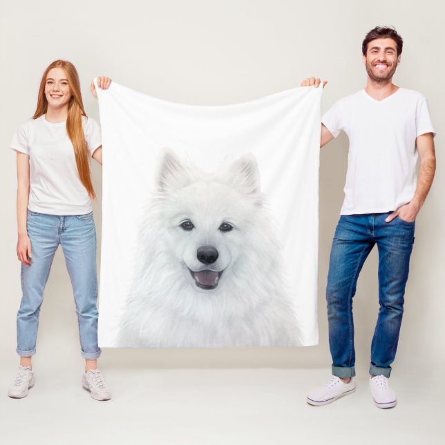Flebit Blanket, Samoyed Hund by miart Fleecefilt (På plats)