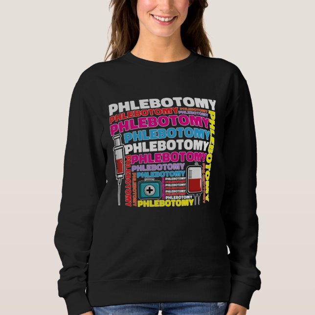 Flebotomi Flebotomist Tekniker Blodtekniker T Shirt (Framsida)