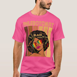 Flebotomist Afro African American Women Black T Shirt
