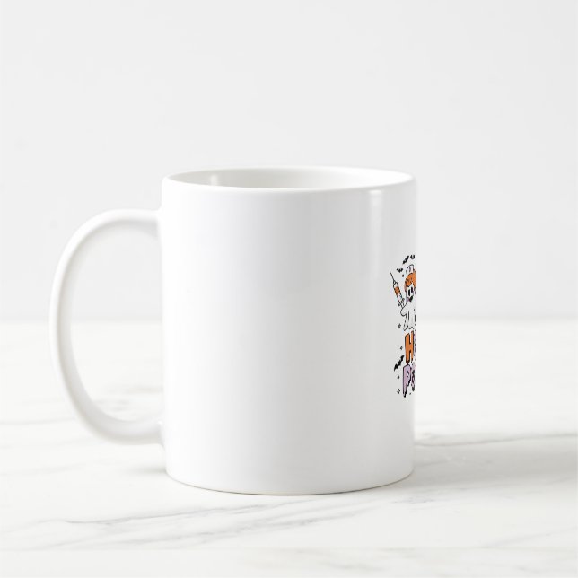 Flebotomist Halloween Medicinsk Labbtekniker Skuml Kaffemugg (Vänster)