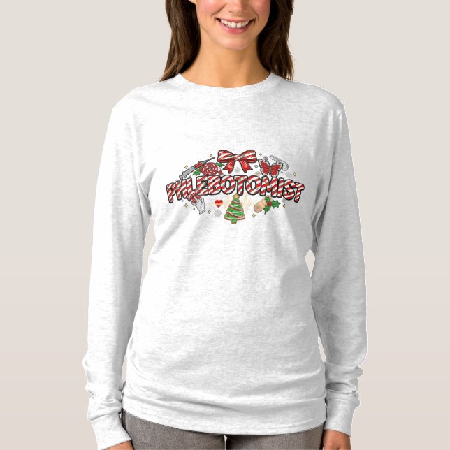 Flebotomist jul långärmad t shirt (Framsida)