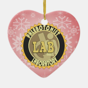 FLEBOTOMIST LABORATORIEBADGE-LOGOTYP JULGRANSPRYDNAD KERAMIK