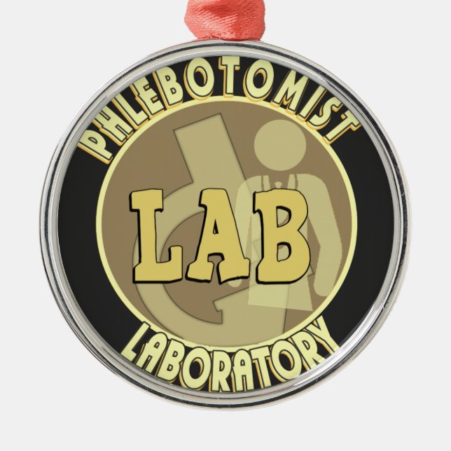 FLEBOTOMIST LABORATORIEBADGE-LOGOTYP JULGRANSPRYDNAD METALL (Framsidan)