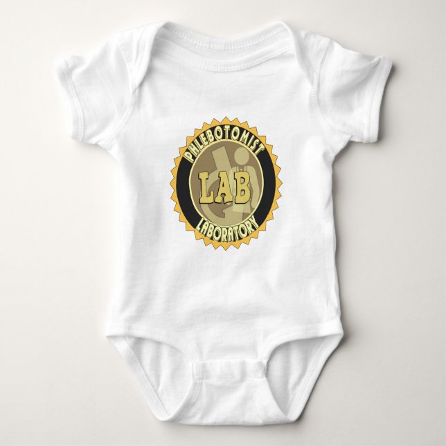 FLEBOTOMIST LABORATORIEBADGE-LOGOTYP TEE SHIRT (Framsida)