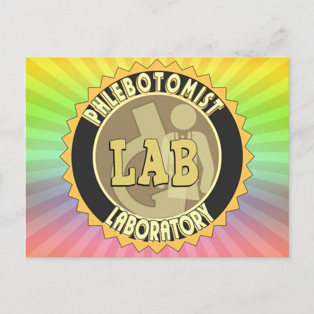 FLEBOTOMIST LABORATORIEBADGE-LOGOTYP VYKORT (Framsida)