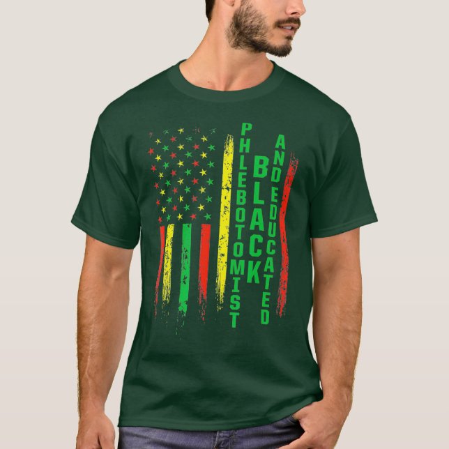 Flebotomist Practicing Black Phlebotomy Gifts T Shirt (Framsida)