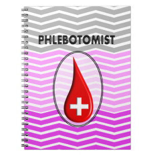 Flebotomist Rosa Chevron Blod Drop Anteckningsbok