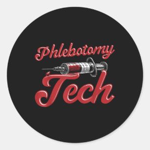 Flebotomist Tech Technician Phlebotomy Tech Runt Klistermärke
