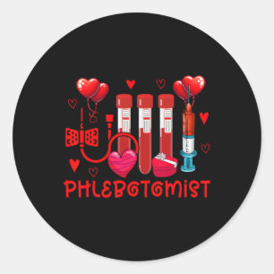Flebotomist Valentindagen Phlebotomist Verktyg Cu Runt Klistermärke