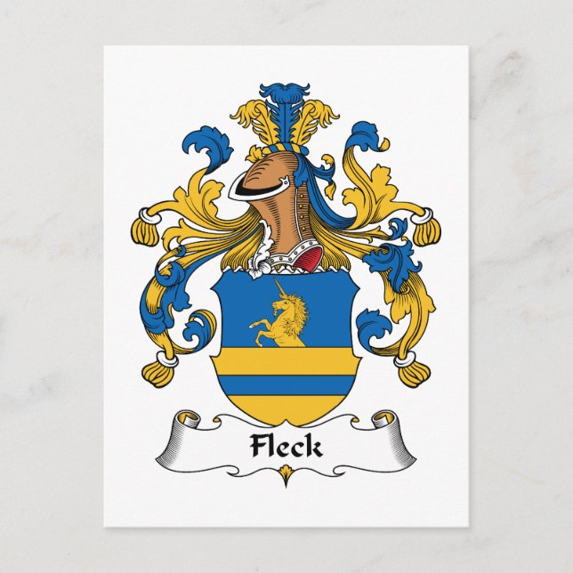 Fleck familjevapen vykort (Framsida)