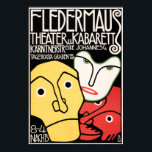 FLEDERMAUS THEATER & CABARET Art Deco Advertising Poster<br><div class="desc">Högre reproduktion,  fotoshop färg har justerat för vassa skarpa utskrifter,  digitalt återställande för tårar,  smuts och saknade inslag. FLEDERMAUS THEATER & CABARET Art Deco Advertising Poster.</div>