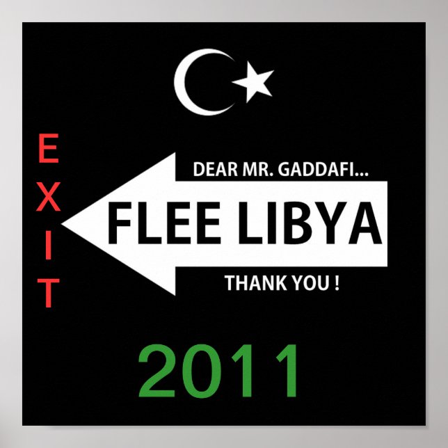 FLEE LIBYA POSTER (Framsidan)
