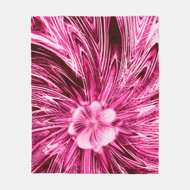 Fleece Blanket Abstrakt Linjer Lila Flower (Framsidan)