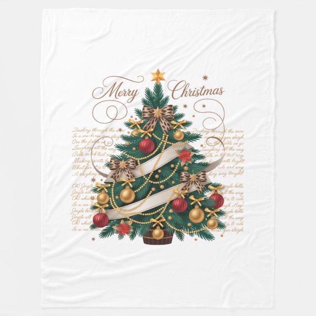 Fleece Blanket-Adult Merry Christmas Blanket (Framsidan)