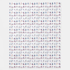 Fleece Blanket - Beach Huts