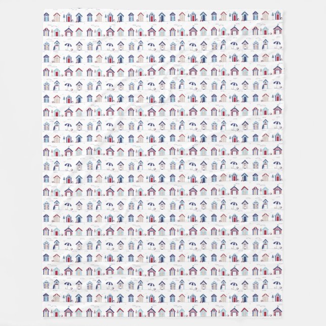 Fleece Blanket - Beach Huts (Framsidan)