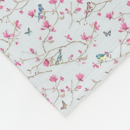 Fleece Blanket - Blommarna Shabby chic