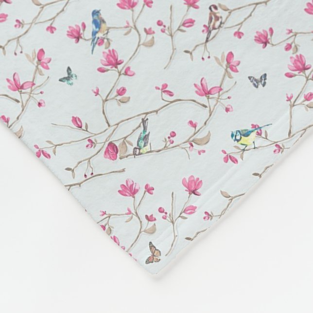 Fleece Blanket - Blommarna Shabby chic (Hörn)