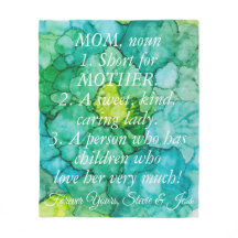 Fleece Blanket "Blue-Grönt Flowers" Personalize
