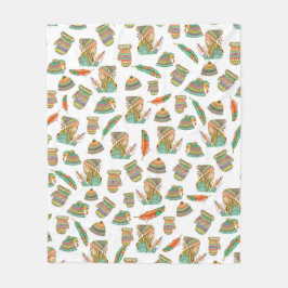 Fleece Blanket Boho Hat Girl