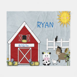 Fleece Blanket Boskap, Horse, Cow Lamb.