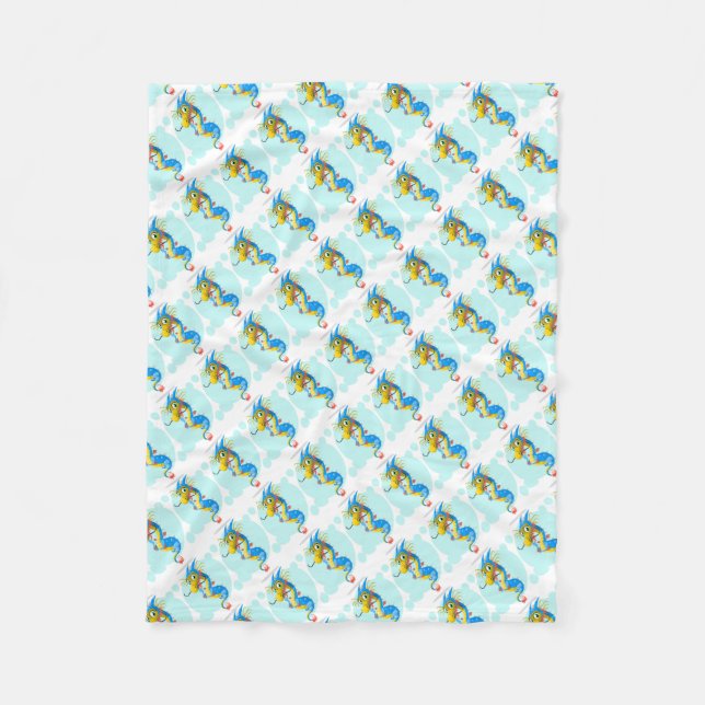 Fleece Blanket/Cute Seahorse (Framsidan)