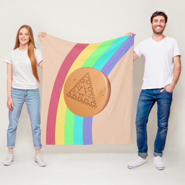 Fleece Blanket Dalgona Många triangle Side View (På plats)